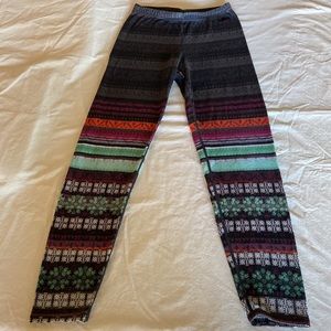 Hot chillys youth thermal print base layer tights pants size L/G